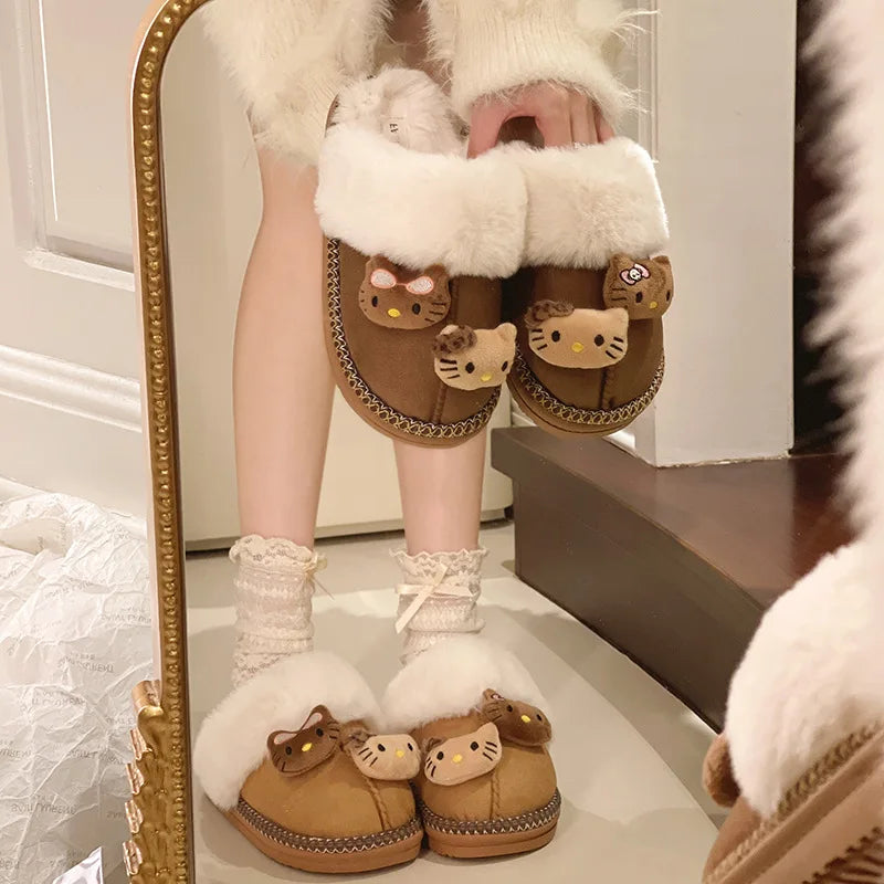 Winter Hello Kitty Plush Slippers