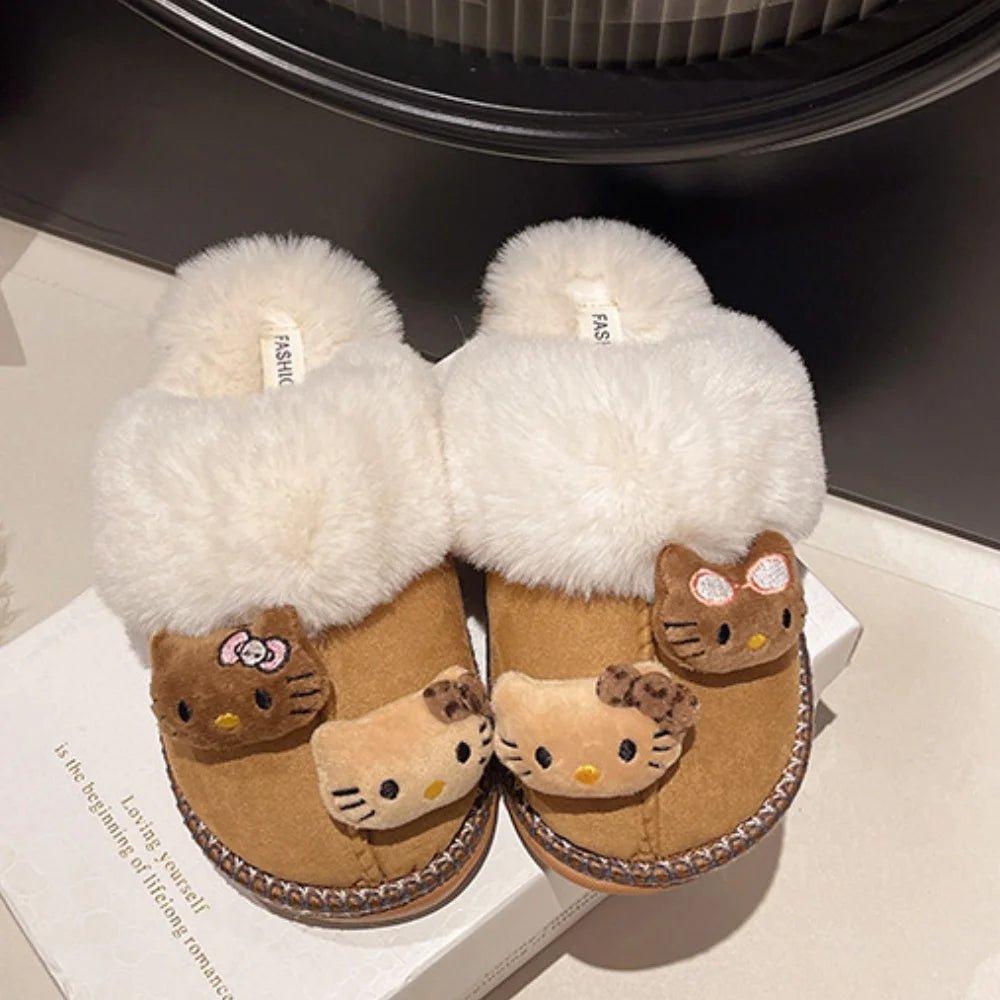 Winter Hello Kitty Plush Slippers