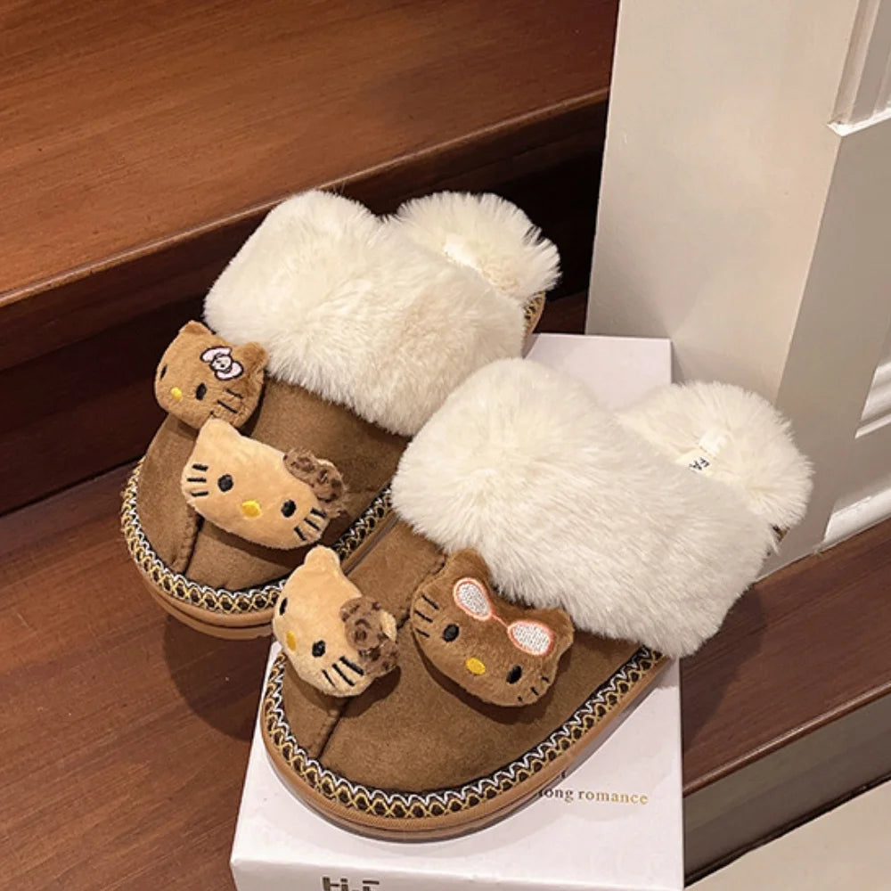 Winter Hello Kitty Plush Slippers