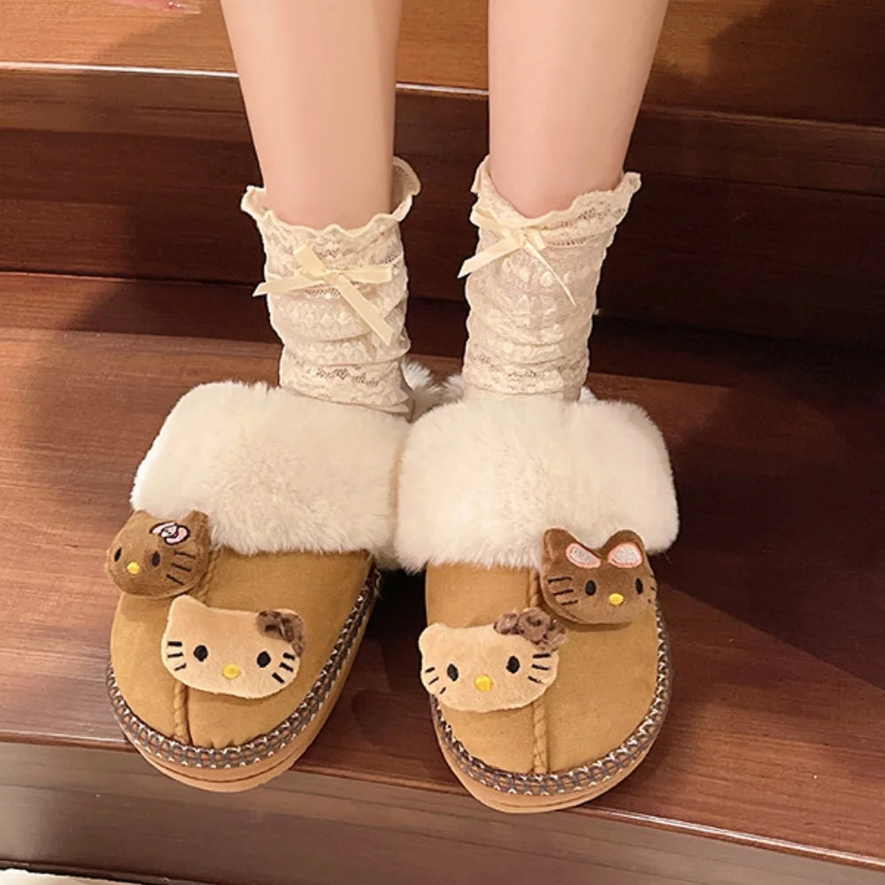 Winter Hello Kitty Plush Slippers