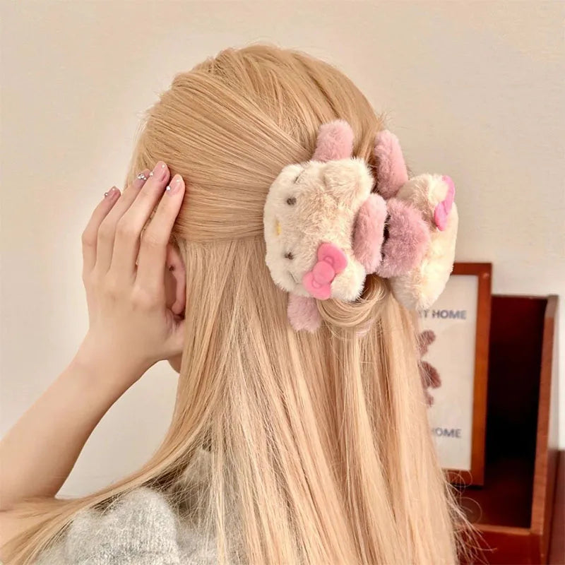 Sanrio Hello Kitty  Plush Hair Claw Clip