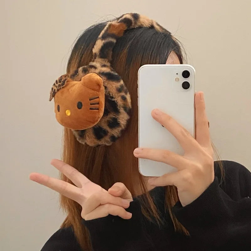 Hello Kitty Leopard print earmuffs