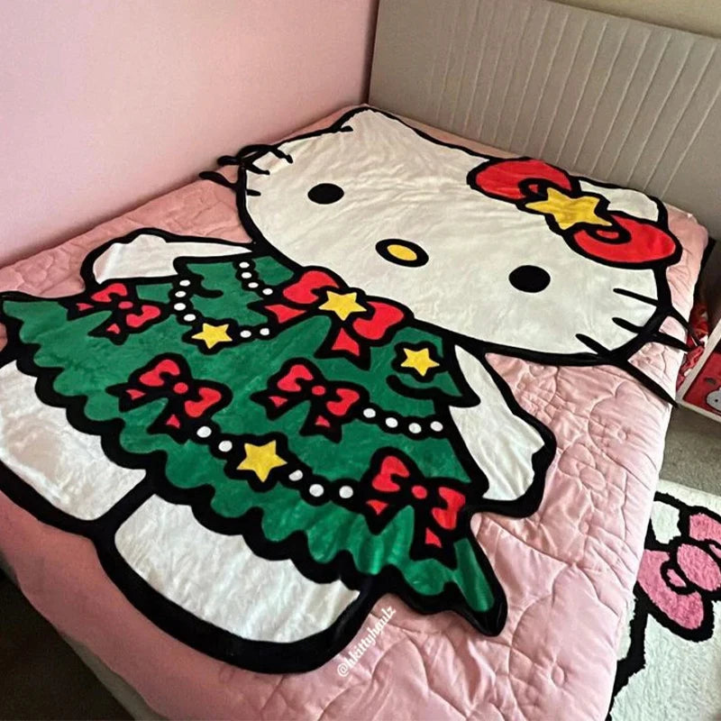 Hello Kitty Shape Christmas Blanket