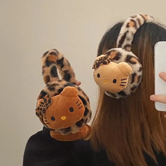 Hello Kitty Leopard print earmuffs