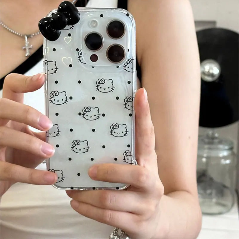 Hello Kitty Black Holographic Phone Case