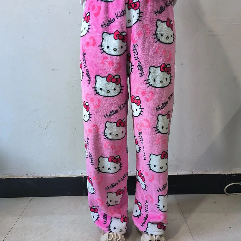 dark pink hello kitty pajamas, front side